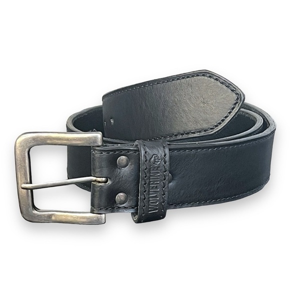 Wolverine leather Belt black , fits a size 34 men’s - Picture 1 of 14